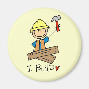 I Build Stick Figure Carpenter Tshirts Magnet