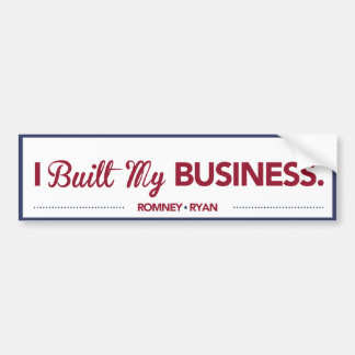 I Built My Business Bumper Sticker Blue Border