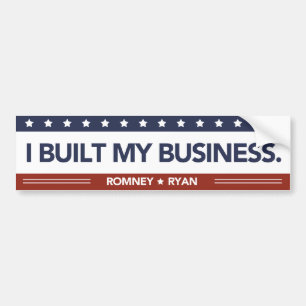 I Built My Business Bumper Sticker Red White Blue