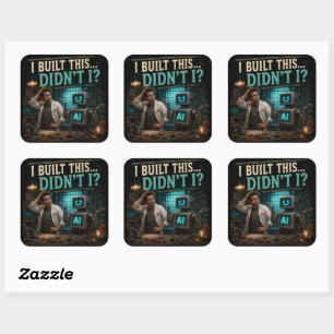 I Built This Didn’t I Funny AI Tech Shirt Square Sticker