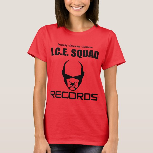 I.C.E. SQUAD RECORDS Ladies White-Shirt T-Shirt (Front)