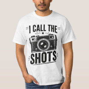 I call the shots Black Distressed Design T-Shirt
