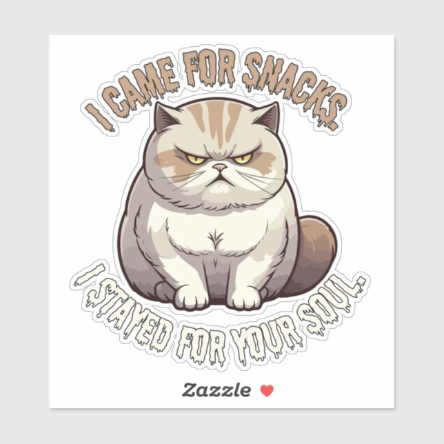 I Came for Snacks, Stayed for Your Soul Cat Meme (Sheet)