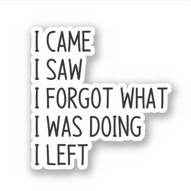 I came i saw i forgot what i was doing (Front)
