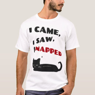 I Came I Saw I Napped Funny Sleeping Cat T-Shirt
