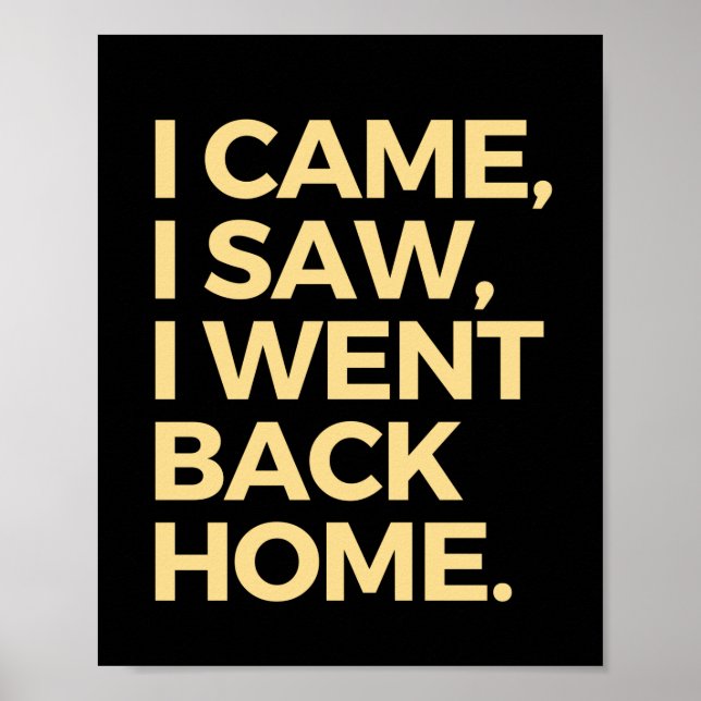 I Came, I Saw, I Went Back Home Poster (Front)