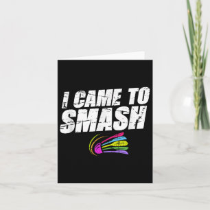 I Came To Smash Badminton Player Distressed Shuttl Card