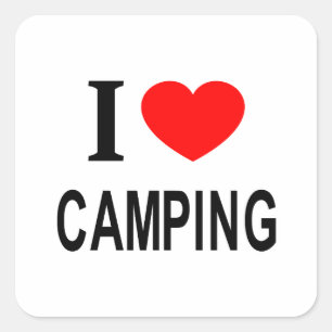I ❤️ CAMPING I LOVE CAMPING I HEART CAMPING SQUARE STICKER