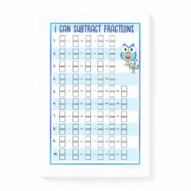 I Can Add Fractions - Blue Post-It Notes