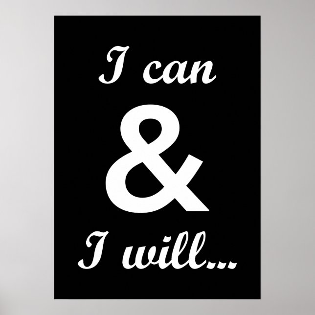 I Can and I Will, Gym, Hustle, Success, Motivation Poster (Front)