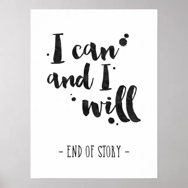 I Can And I Will Inspirational Poster Zazzle — free download