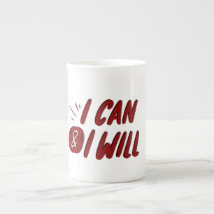 i can and i will motivational design bone china mug