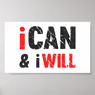I Can And I Will   Vintage Look Poster