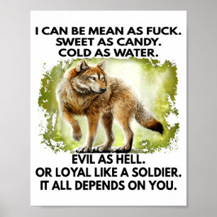 I Can Be Mean As For Sweet As Candy Cold As Water  Poster