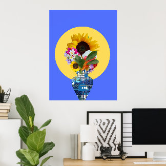 I can buy myself flowers! Blue Poster