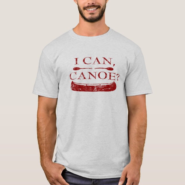 I Can, Canoe? T-Shirt (red logo) (Front)