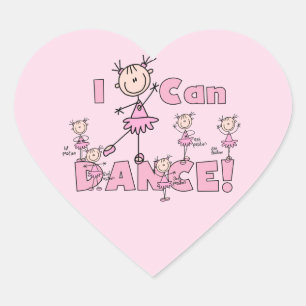 I Can Dance T-shirts and Gifts Heart Sticker