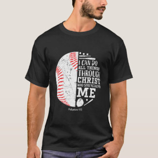 I Can Do All Things Baseball Gifts Youth Kids Men  T-Shirt