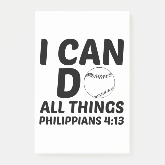 I CAN DO ALL THINGS BASEBALL POST-IT NOTES (Front)