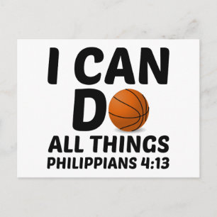 I CAN DO ALL THINGS BASKETBALL POSTCARD