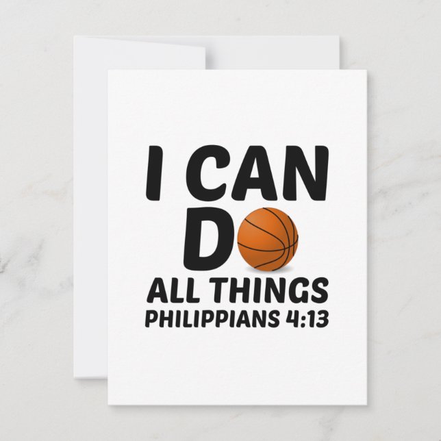 I CAN DO ALL THINGS BASKETBALL THANK YOU CARD (Front)