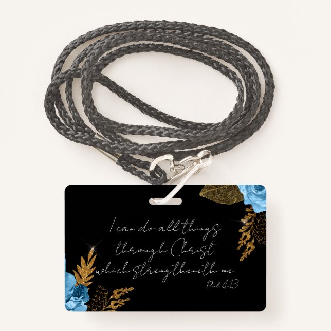 I Can Do All Things Bible Verse ID Badge (Front with Lanyard)