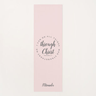 I Can Do All Things Blush Pink Yoga Prayer Mat