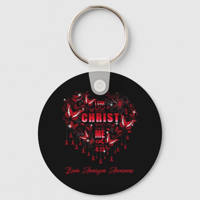 I Can Do All Things Brain Aneurysm Awareness  Key Ring (Front)