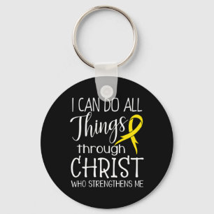 I Can Do All Things Childhood Cancer Awareness Key Ring