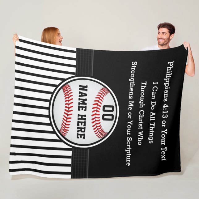 I Can Do All Things, Christian Baseball Gifts Fleece Blanket (In Situ)