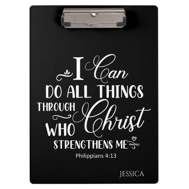 I Can Do All things Christian Bible Clipboard (Front)