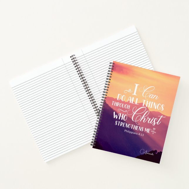 I Can Do all things Christian Bible Verse Notebook (Inside)