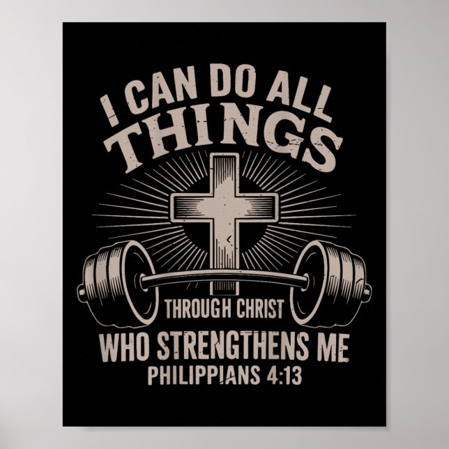 I Can Do All Things Funny Christian Workout Gym Je Poster (Front)