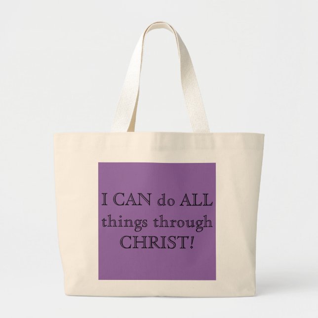I can do all things Jumbo Tote (Front)