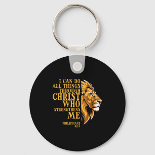 I Can Do All Things Lion Christian God Jesus Men W Key Ring