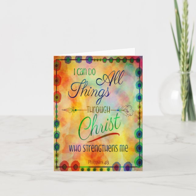 ‘I Can Do All Things’ Pretty Inspirational Card (Front)
