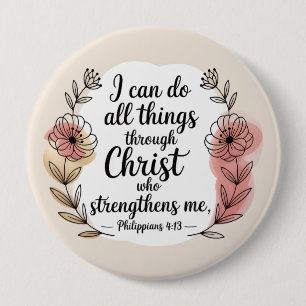 I can do all things through Christ 10 Cm Round Badge