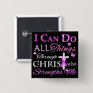 I CAN DO ALL Things Through CHRIST 15 Cm Square Badge