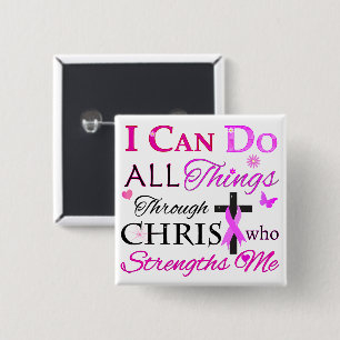 I CAN DO ALL Things Through CHRIST 15 Cm Square Badge