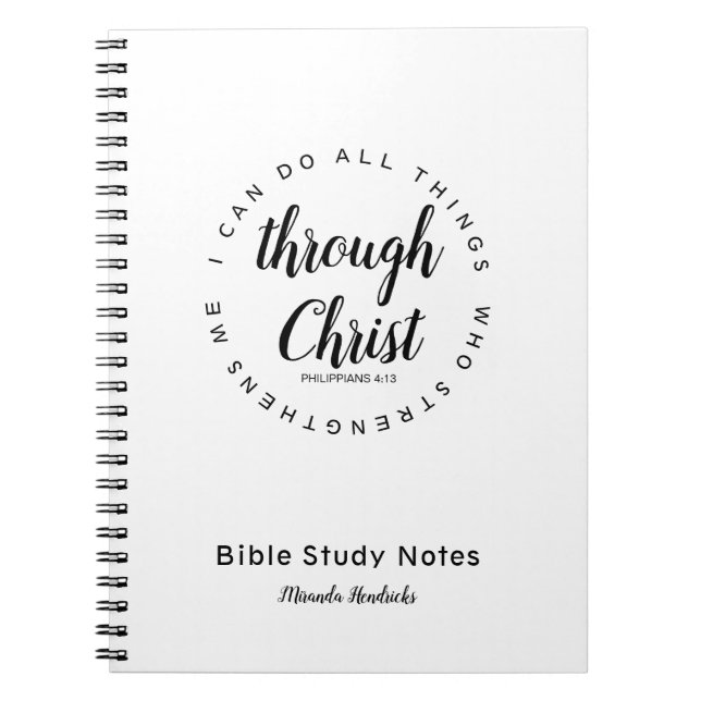 I Can Do All Things Through Christ Bible Study Notebook (Front)