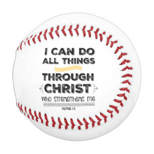 I Can do All Things Through Christ Bible Verse Baseball