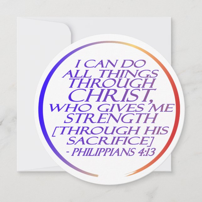 I can do all things through Christ Bible Verse   Invitation (Front)