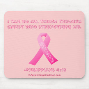 I can do all things through Christ Breast Cancer Mouse Mat