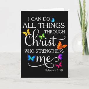 I Can Do All Things Through Christ Butterfly Art - Card