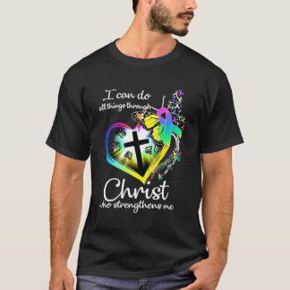 I Can Do All Things Through Christ Butterfly Art - T-Shirt