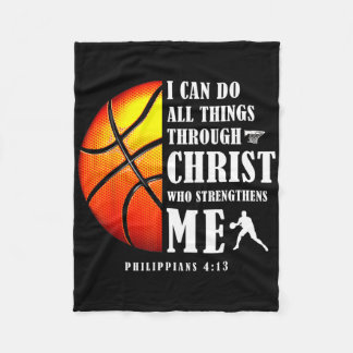 I Can Do All Things Through Christ Christian Byske Fleece Blanket