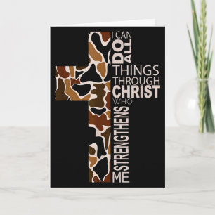 I Can Do All Things Through Christ Christian Camo  Card