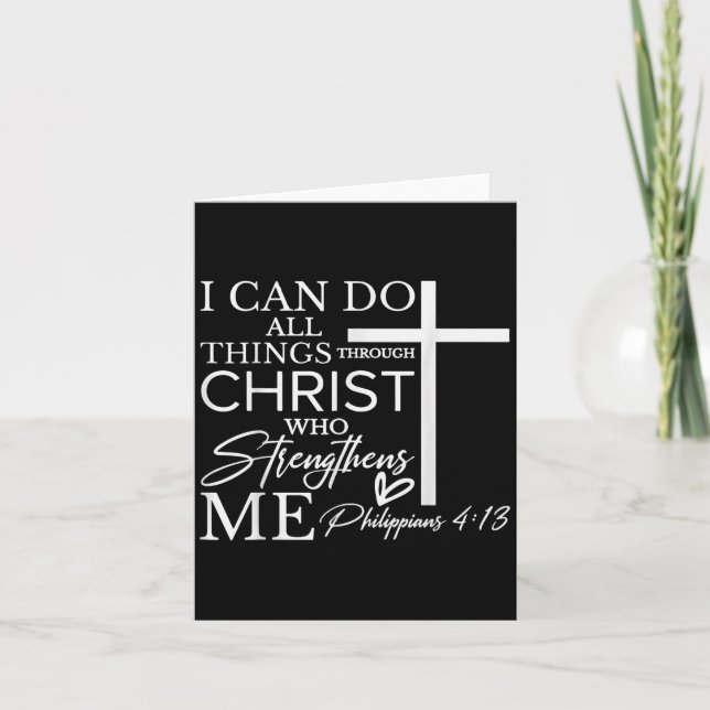 I Can Do All Things Through Christ Christian Faith Card (Front)