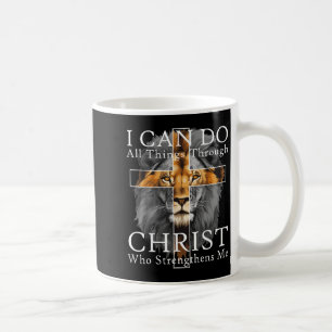 I Can Do All Things Through Christ Christian Lion Coffee Mug