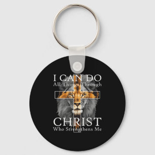 I Can Do All Things Through Christ Christian Lion Key Ring